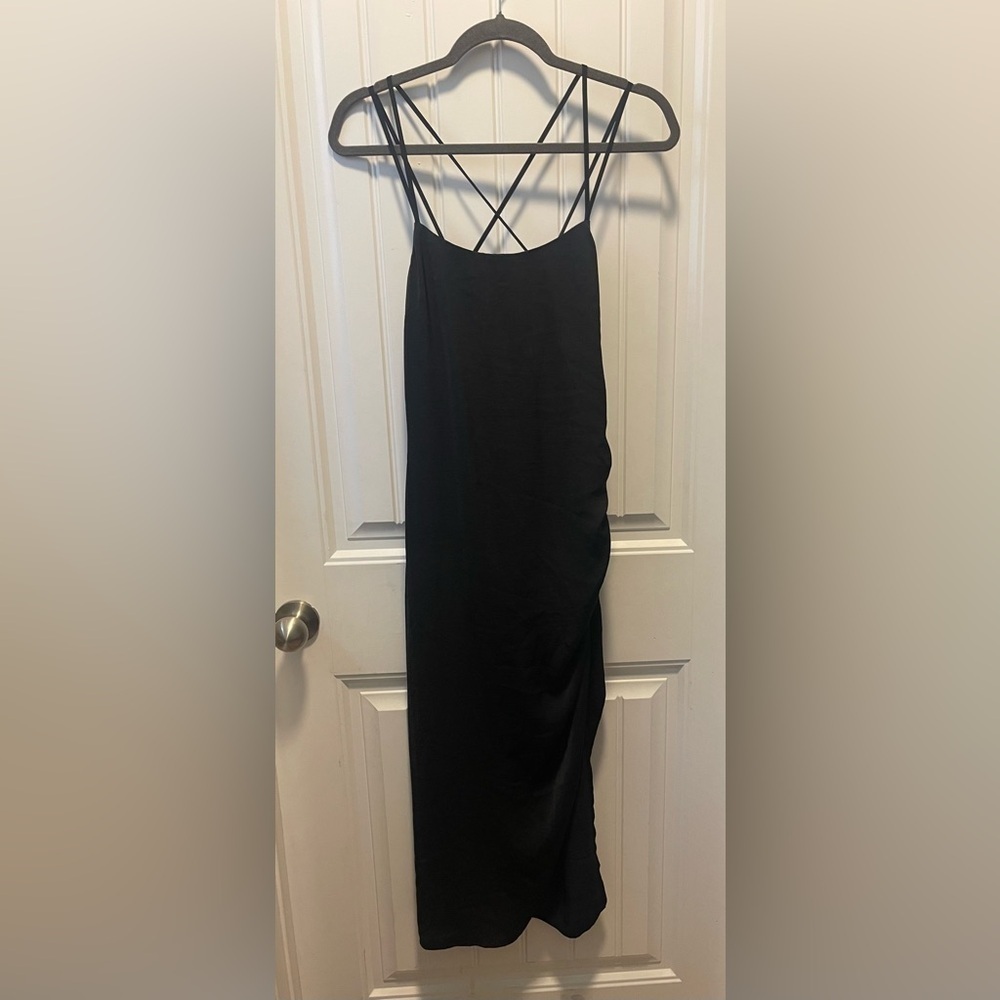 Melrose and Market 
Elegant Black Slip Strappy Dress
Size Small 
NWOT